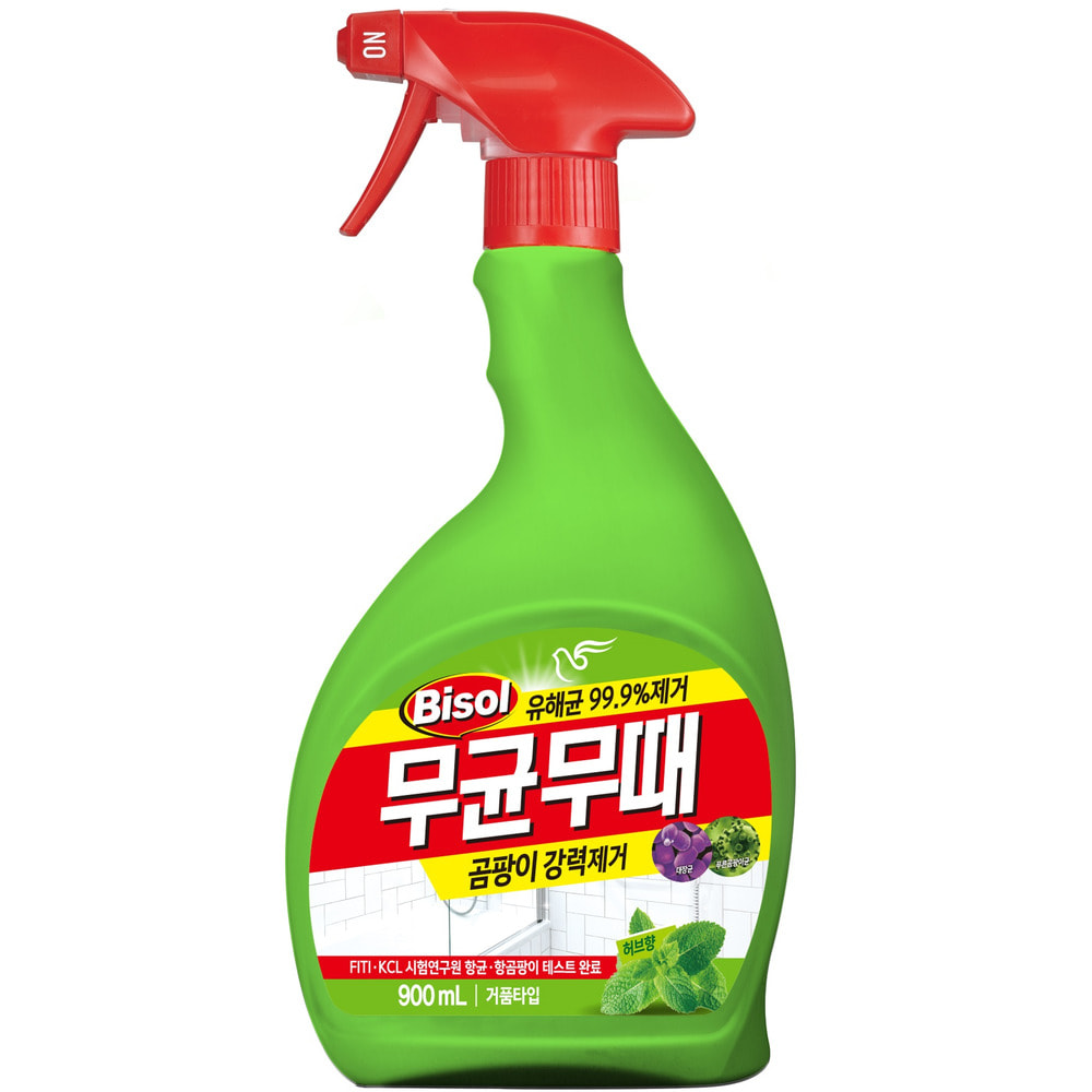 [PIGEON КОРЕЯ] Чистящее средство "BISOL" для ванной от ПЛЕСЕНИ (с ароматом трав) пульверизатор  900 мл