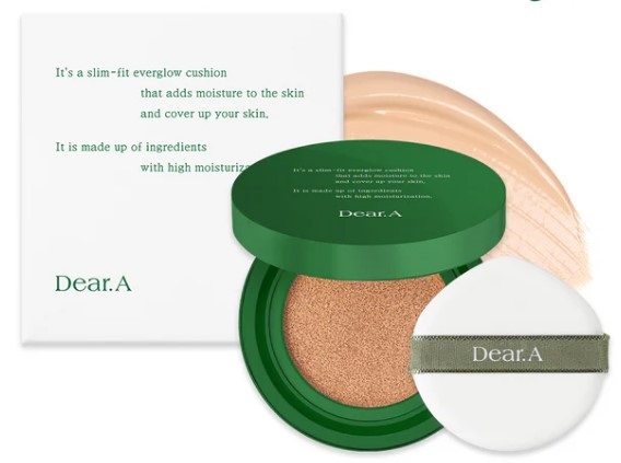 [Dear.A] Тональный кушон ОТТЕНОК 23 Slim Fit Everglow Cushion 23 Cool Beige, 10 гр