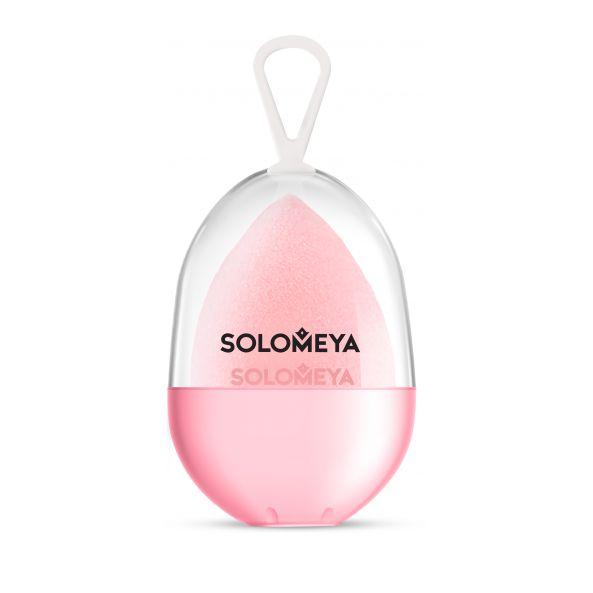[SOLOMEYA] Вельветовый косметический спонж для макияжа ПЕРСИК Solomeya Microfiber Velvet Sponge Peach, 1 шт