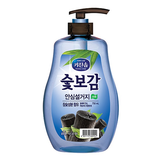 [MUKUNGHWA КОРЕЯ] Средство для мытья посуды, овощей и фруктов ДРЕВЕСНЫЙ УГОЛЬ/ СТЕРИЛЛИЗУЮЩЕЕ, 750мл