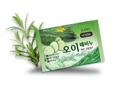[JUNO] Мыло-пилинг для лица и тела с экстрактом огурца VERPIA 150г 
