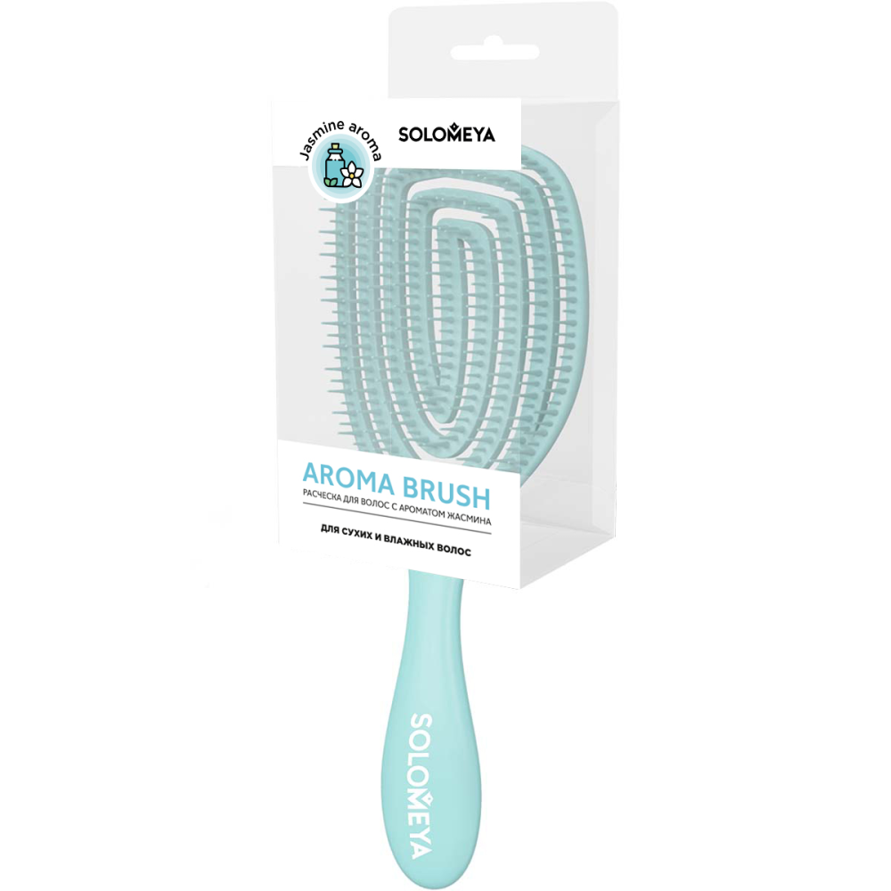 [SOLOMEYA] Расческа для сухих и влажных волос АРОМАТ ЖАСМИНА Solomeya Wet Detangler Brush Oval Jasmine, 1 шт.