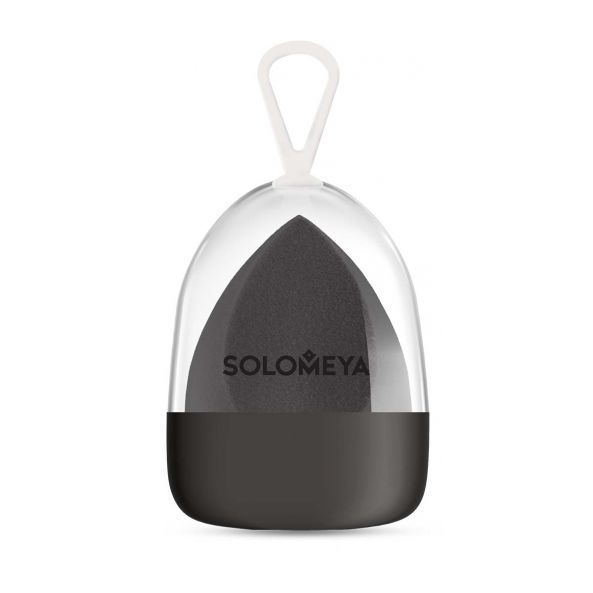 [SOLOMEYA] Косметический спонж для макияжа со срезом ЧЕРНЫЙ  Solomeya Flat End blending sponge Black, 1 шт