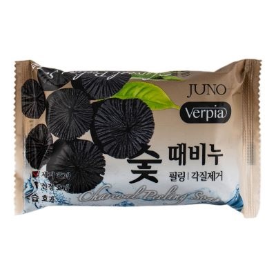 [JUNO] Мыло-пилинг для лица и тела с древесным углём VERPIA 150г