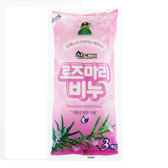 [SANDOKKAEBI КОРЕЯ] Косметическое туалетное мыло для лица на основе плодов масличной пальмы с ароматом розмарина, 80 г х 3 шт