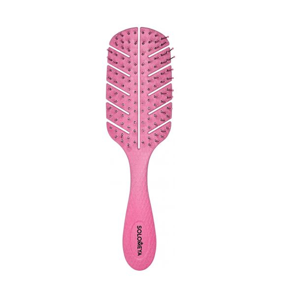 [SOLOMEYA] Массажная био-расческа для волос РОЗОВАЯ МИНИ Solomeya Scalp massage bio hair brush mini Pink, 1 шт.