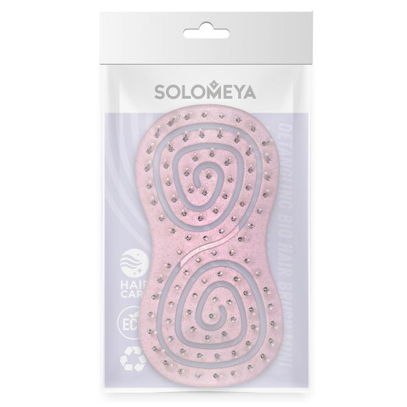 [SOLOMEYA] Расческа био для волос подвижная СВЕТЛО-РОЗОВАЯ МИНИ Solomeya Detangling bio hair brush mini Light pink, 1 шт.