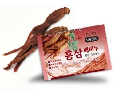 [JUNO] Мыло-пилинг для лица и тела с экстрактом корня женьшеня VERPIA 150г 