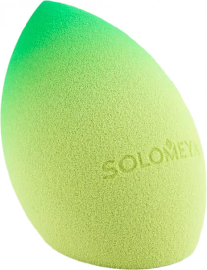[SOLOMEYA] Косметический спонж для макияжа со срезом ЗЕЛЕНЫЙ ГРАДИЕНТ  Solomeya Flat End blending sponge, Green Gradient
