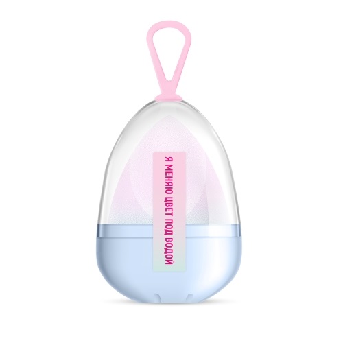 [SOLOMEYA] Косметический спонж для макияжа, меняющий цвет “Blue-pink”  Color Changing blending sponge  в упаковке-яйцо