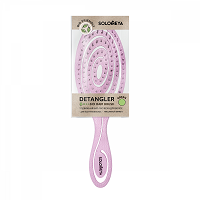 [SOLOMEYA] Подвижная био-расческа для волос СВЕТЛО-РОЗОВАЯ Solomeya Detangling bio hair brush Light pink , 1 шт