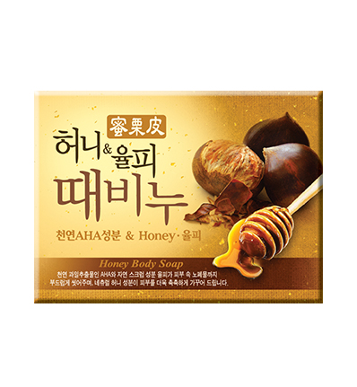 [MUKUNGHWA КОРЕЯ] Отшелушивающее и увлажняющее мыло для тела и лица с медом и скорлупой каштанов "Honey Body Soap" 100 г