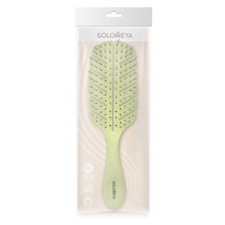 [SOLOMEYA] Массажная био-расческа для волос ЗЕЛЕНАЯ Solomeya Scalp massage bio hair brush Green, 1 шт.