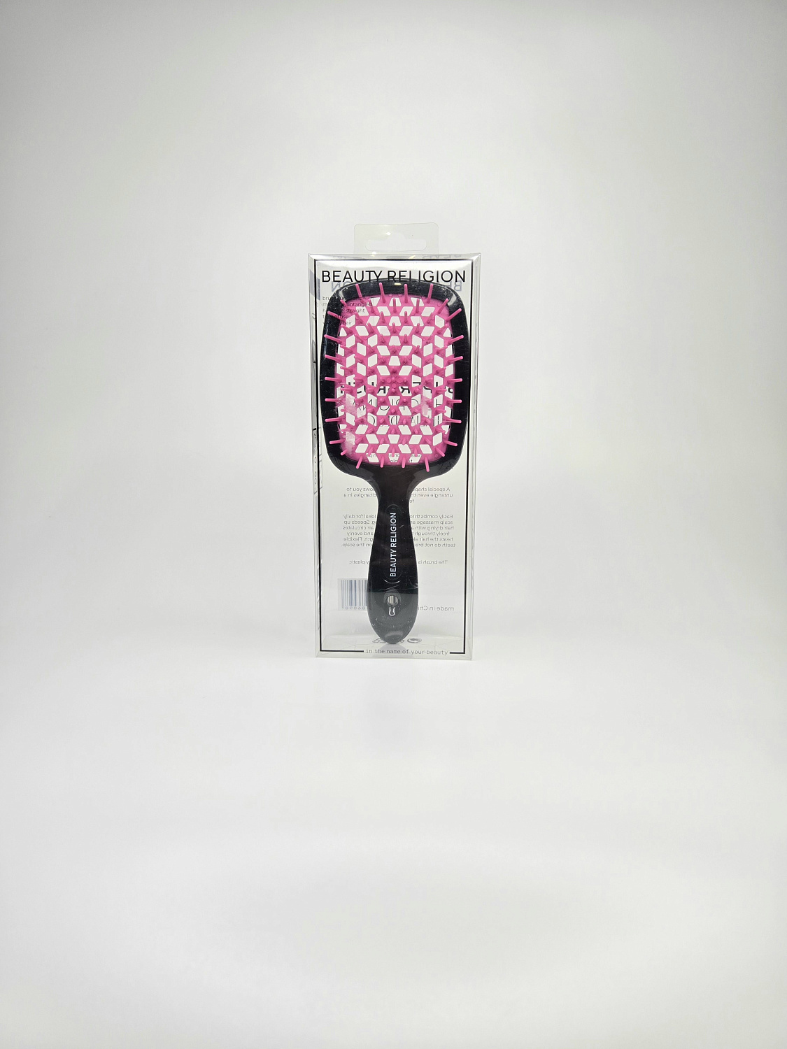 [BEAUTY RELIGION] Расческа для волос Superbrush the Original Italian Design, цвет чёрный/розовый