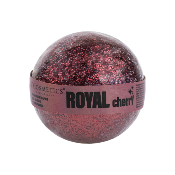 [L'Cosmetics] Бурлящий шар для ванн с блестками «Royal cherry», 160 гр