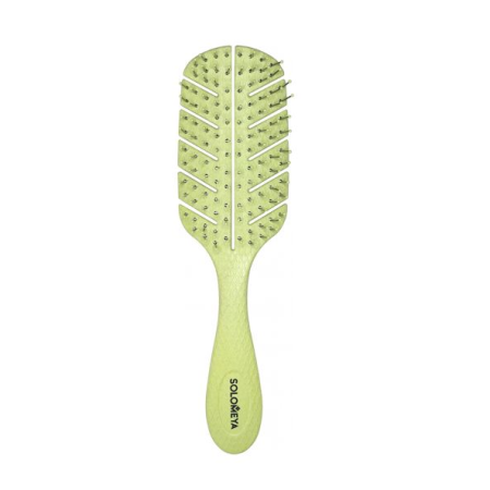 [SOLOMEYA] Массажная био-расческа для волос ЗЕЛЕНАЯ МИНИ Solomeya Scalp massage bio hair brush mini Green, 1 шт.