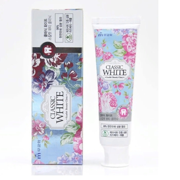[MUKUNGHWA КОРЕЯ] Зубная паста ОТБЕЛИВАЮЩАЯ/ АРОМАТ МЯТЫ И ЯГОД Scarlet Beauty Clinic Classic White, 110 гр