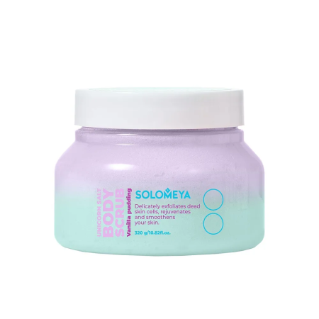 [SOLOMEYA] Солевой скраб для тела Ванильный пуддинг Unicorn salt body scrub Vanilla pudding 320 гр