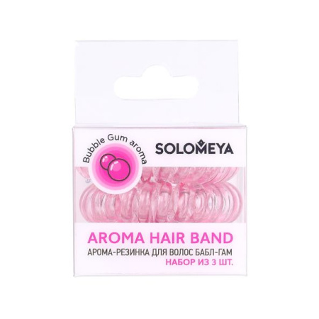 [SOLOMEYA] Арома-резинка для волос Бабл-гам/ Aroma hair band Bubble Gum, набор из 3 шт