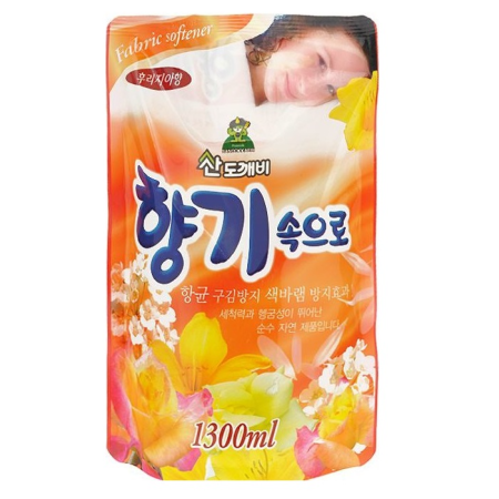 [SANDOKKAEBI КОРЕЯ] Кондиционер для белья «Фрезия» Soft Aroma Fresia 1300 мл (мягкая упаковка)