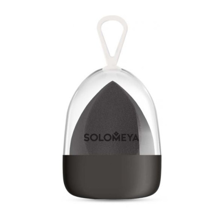 [SOLOMEYA] Косметический спонж для макияжа со срезом ЧЕРНЫЙ  Solomeya Flat End blending sponge Black, 1 шт