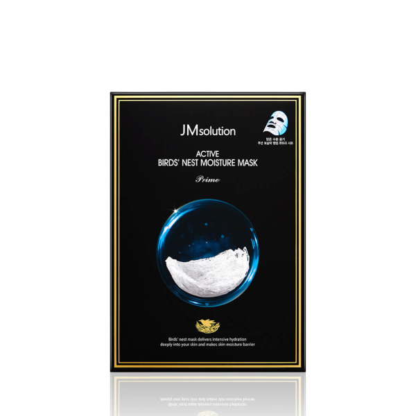 [JMSOLUTION] НАБОР Ультратонкая тканевая маска С ЛАСТОЧКИНЫМ ГНЕЗДОМ Active Birds Nest Moisture Mask Prime, 10 шт*30 мл