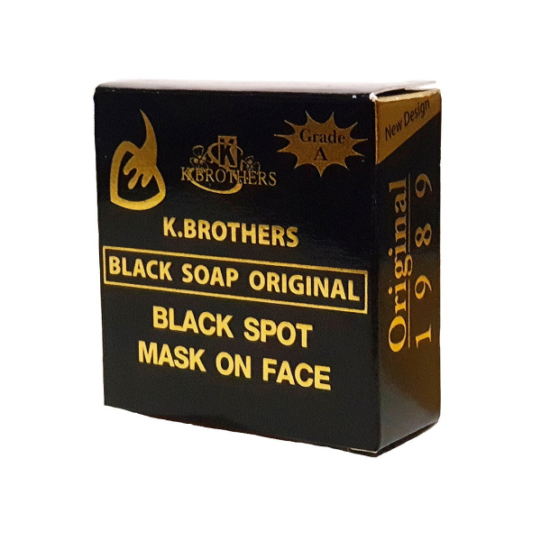 [K.BROTHERS] Мыло для лица с экстрактами трав Black Soap от угрей и прыщей, 50 гр