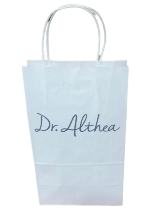 [DR. ALTHEA] Пакет белый 70 с кручеными ручками 180/110/290, брендированный