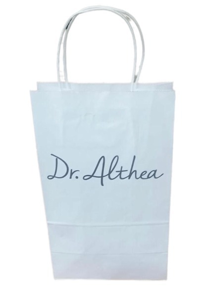 [DR. ALTHEA] Пакет белый 70 с кручеными ручками 180/110/290, брендированный