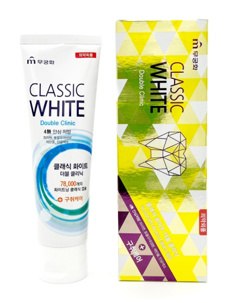 [MUKUNGHWA КОРЕЯ] Зубная паста ОТБЕЛИВАЮЩАЯ/ АРОМАТ МЯТЫ И МЕНТОЛА Classic White, 110 гр