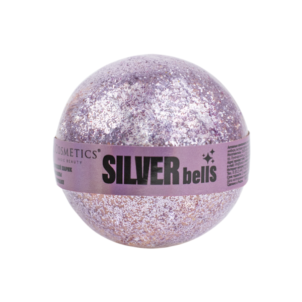 [L'Cosmetics] Бурлящий шар для ванн с блестками «Silver bells», 160 гр