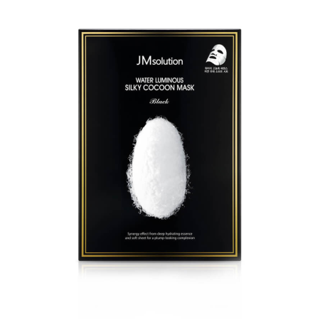 [JMSOLUTION] НАБОР Тканевая маска с протеинами шелка ДЛЯ УПРУГОСТИ КОЖИ Water Luminous Silky Cocoon Mask Black, 10 шт*35мл