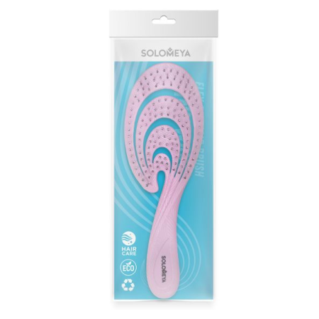 [SOLOMEYA] Гибкая био-расческа для волос РОЗОВАЯ ВОЛНА Solomeya Flex bio hair brush Pink Wave, 1 шт.