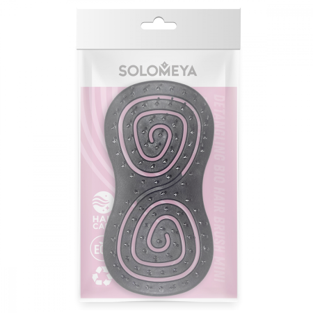 [SOLOMEYA] Расческа био для волос подвижная ЧЕРНАЯ МИНИ Solomeya Detangling Bio Hair Brush Mini Black, 1 шт.