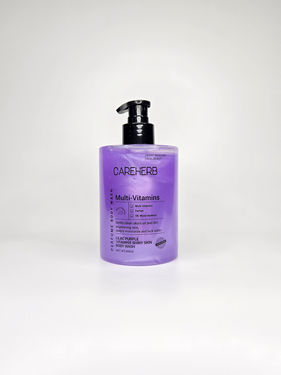 [CAREHERB] Гель для душа для сияния кожи «Лавандовый эликсир» Lilac Purple Vitamins Shiny Skin Body Wash, 400 мл