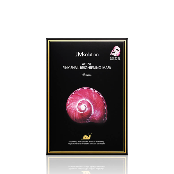 [JMSOLUTION] НАБОР Ультратонкая маска С МУЦИНОМ УЛИТКИ Active Pink Snail Brightening Mask Prime, 10 шт*30 мл