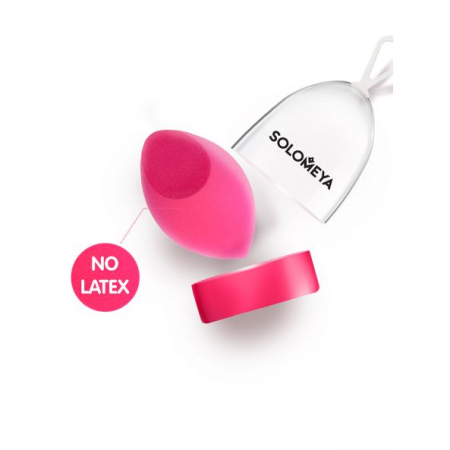 [SOLOMEYA] Косметический спонж для макияжа со срезом РОЗОВЫЙ  Solomeya Flat End blending sponge Pink, 1 шт