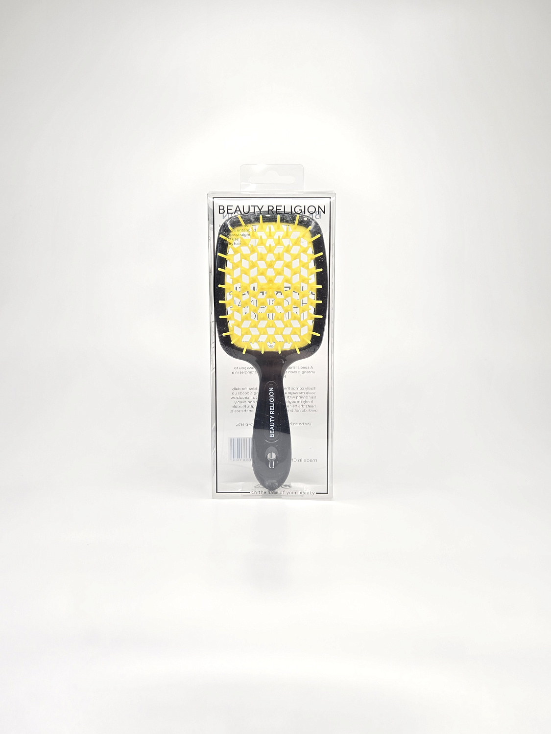 [BEAUTY RELIGION] Расческа для волос Superbrush the Original Italian Design, цвет чёрный/жёлтый