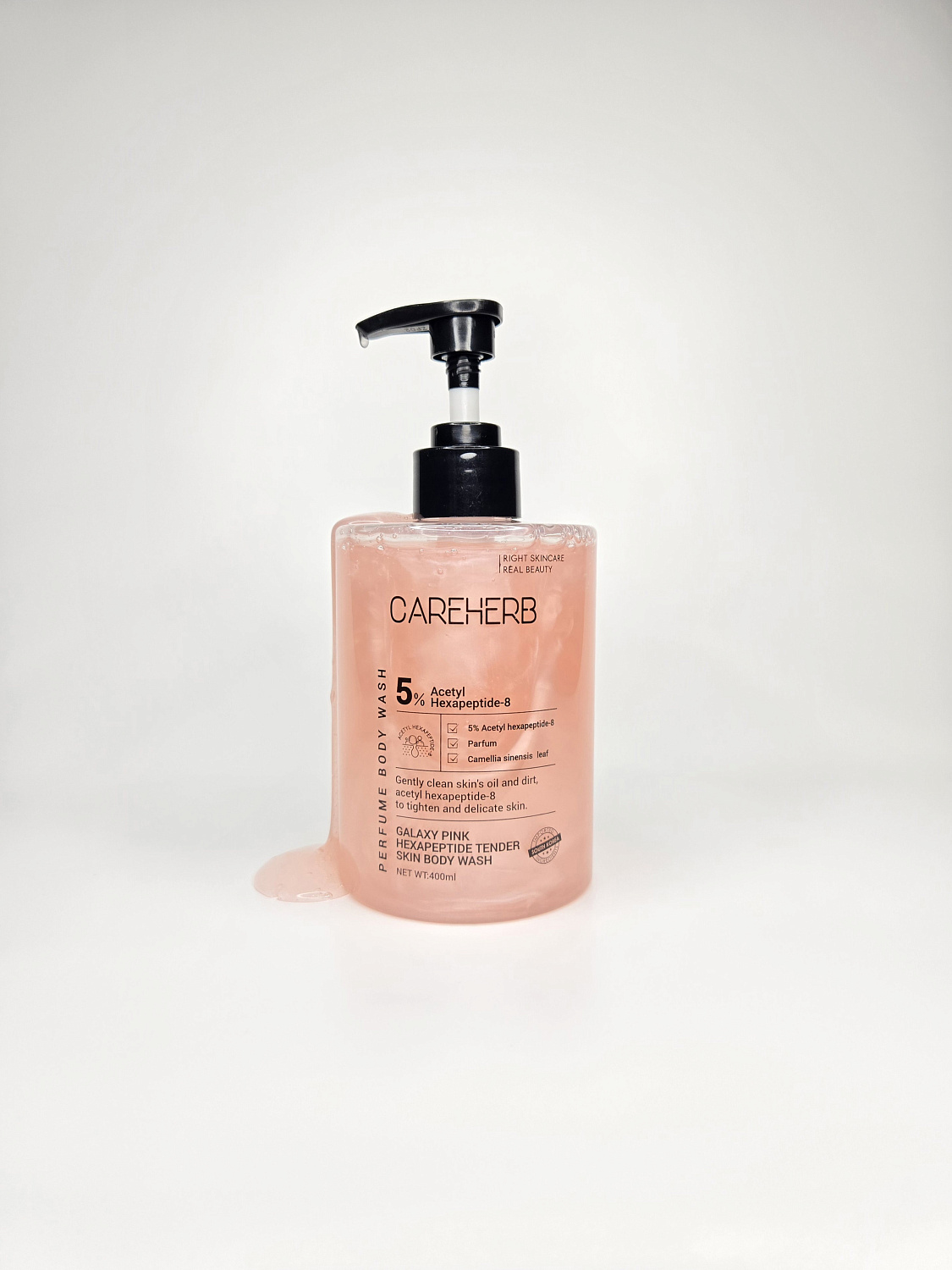 [CAREHERB] Гель для душа c пептидами для чувствительной кожи «Космическая нежность»  Galaxy Pink Hexapeptide Tender Skin, 400 мл