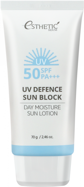 [ESTHETIC HOUSE] Солнцезащитный крем UV DEFENCE SUN BLOCK DAY MOISTURE SUN CREAM SPF 50+ / PA++++, 70 гр