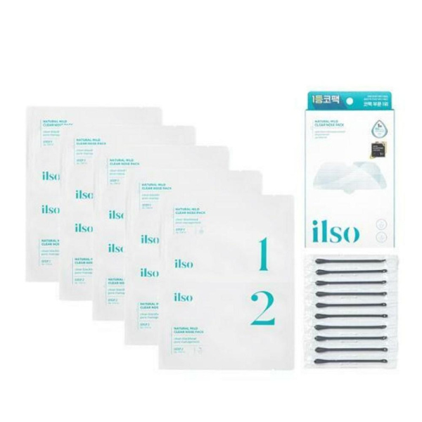 [ILSO] Двухэтапные патчи для носа NATURAL MILD CLEAR NOSE PATCH, 5 шт*2/уп