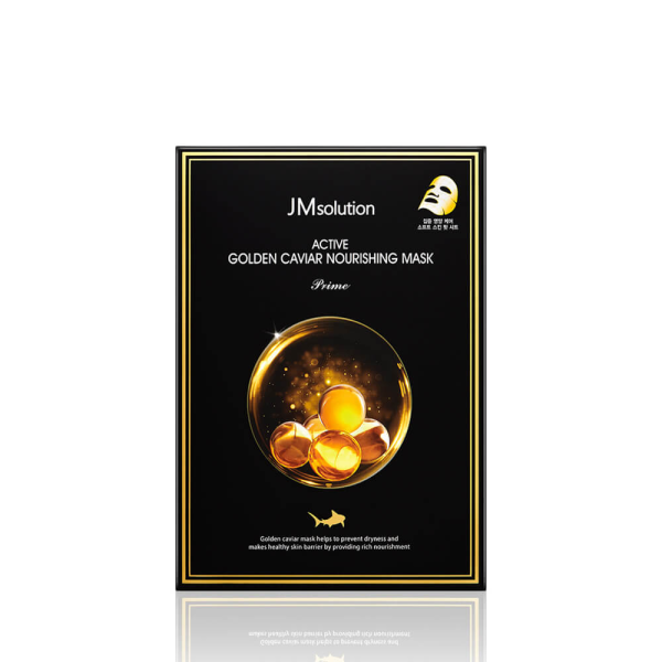 [JMSOLUTION] НАБОР Ультратонкая тканевая маска С ЗОЛОТОМ И ИКРОЙ Active Golden Caviar Nourishing Mask Prime, 10 шт*30 мл
