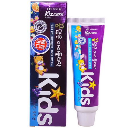 [MUKUNGHWA КОРЕЯ] Зубная паста для ДЕТЕЙ с 2 лет ВИНОГРАДНЫЙ ВКУС Kizcare Kids, 75гр
