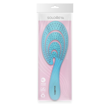 [SOLOMEYA] Гибкая био-расческа для волос ГОЛУБАЯ ВОЛНА Solomeya Flex bio hair brush Blue Wave, 1 шт.