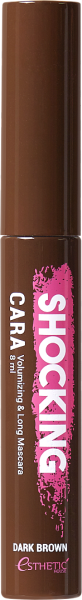 [ESTHETIC HOUSE] Тушь для ресниц КОРИЧНЕВАЯ Shocking Cara Volumizing&Long Mascara (Dark Brown), 8 мл