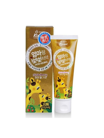 [MUKUNGHWA КОРЕЯ] Зубная паста для ДЕТЕЙ с рождения ГЕЛЕВАЯ/ ЗЕМЛЯНИКА Kizcare Kiss mom, 80 гр